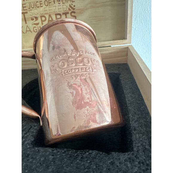 Moscow Mule 2 mugs 9 piece gift set with original box NWB coasters included - Picture 10 of 12